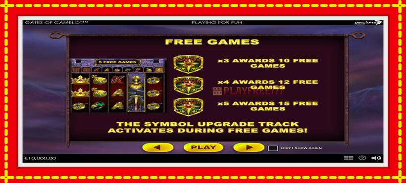 Slot machine Gates of Camelot with access to free game online, picture 7