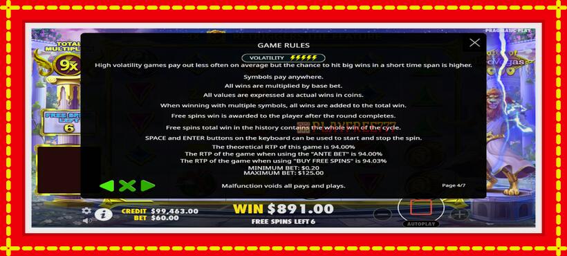 Slot machine Gates of LeoVegas 1000 with access to free game online, picture 7