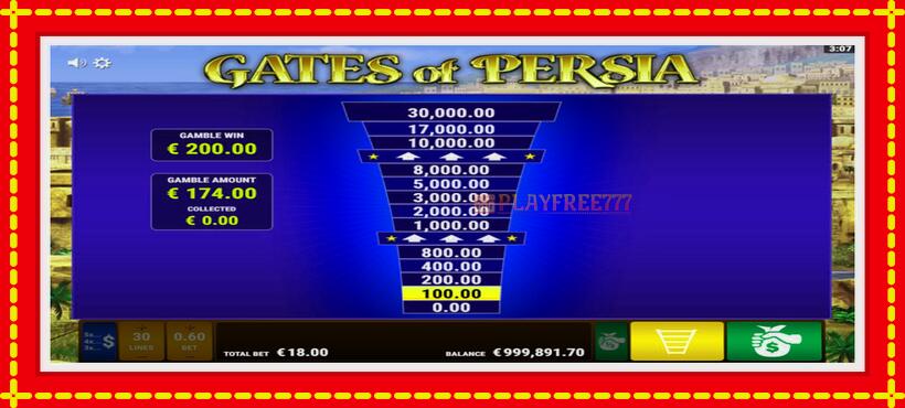 Slot machine Gates of Persia with access to free game online, picture 3