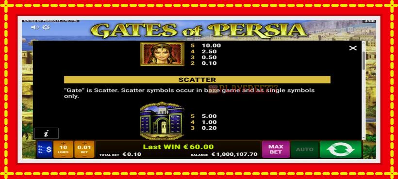 Slot machine Gates of Persia with access to free game online, picture 5