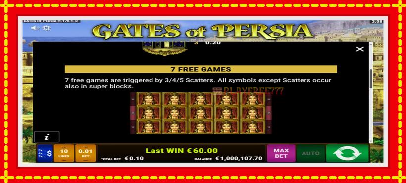 Slot machine Gates of Persia with access to free game online, picture 6