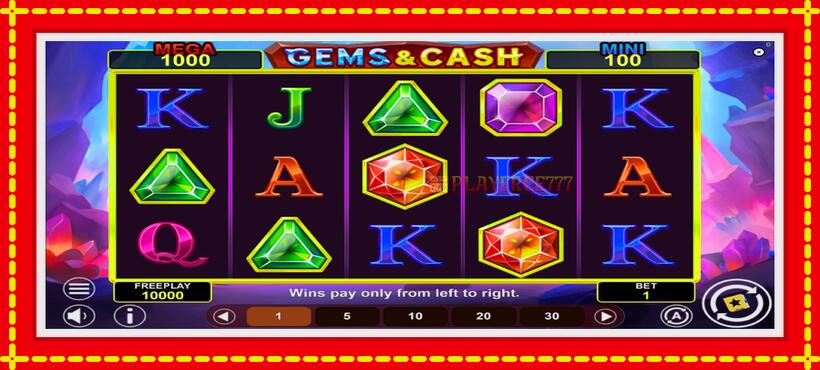 Slot machine Gems & Cash with access to free game online, picture 2