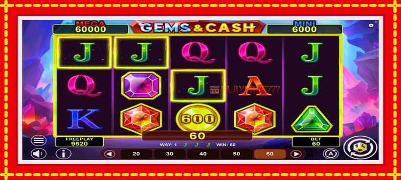 Slot machine Gems & Cash with access to free game online, picture 4