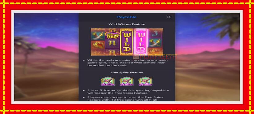 Slot machine Genies 3 Wishes with access to free game online, picture 5