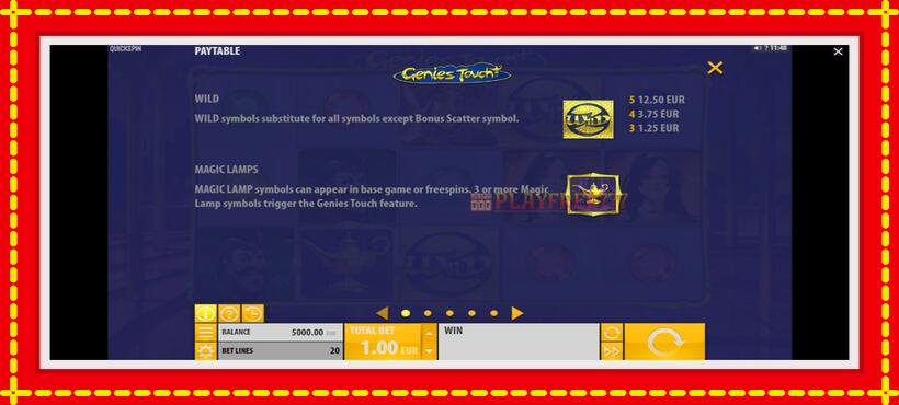 Slot machine Genies Touch with access to free game online, picture 3