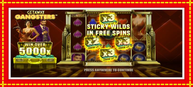 Slot machine Getaway Gangsters with access to free game online, picture 1