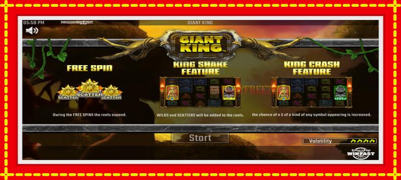 Slot machine Giant King with access to free game online, picture 1