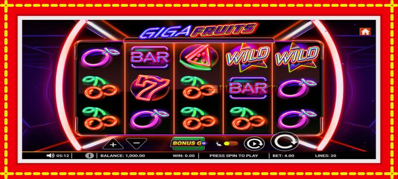 Slot machine Giga Fruits with access to free game online, picture 2