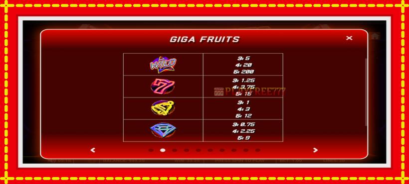 Slot machine Giga Fruits with access to free game online, picture 6