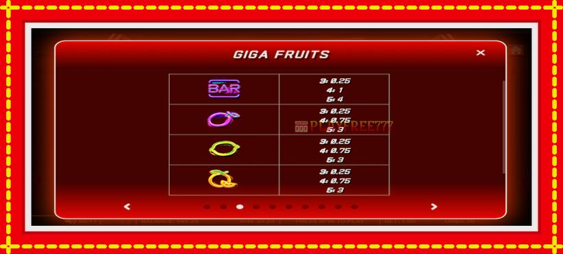 Slot machine Giga Fruits with access to free game online, picture 7