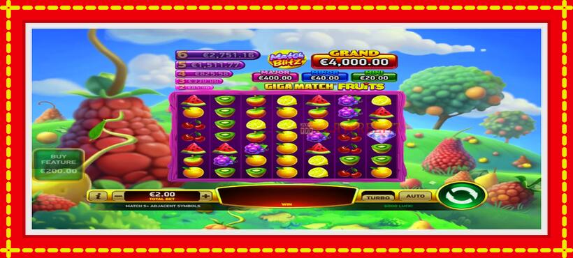 Slot machine Giga Match Fruits with access to free game online, picture 2