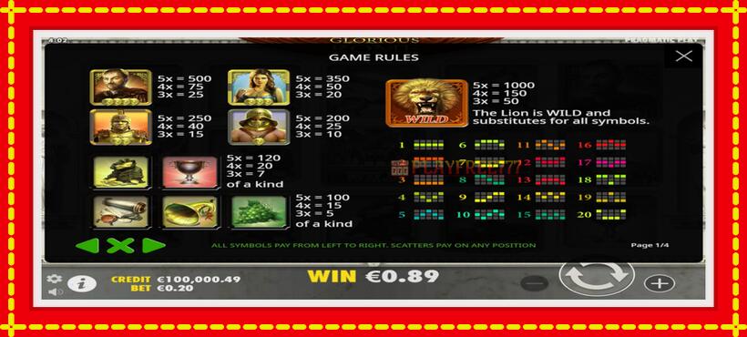 Slot machine Glorious Rome with access to free game online, picture 3