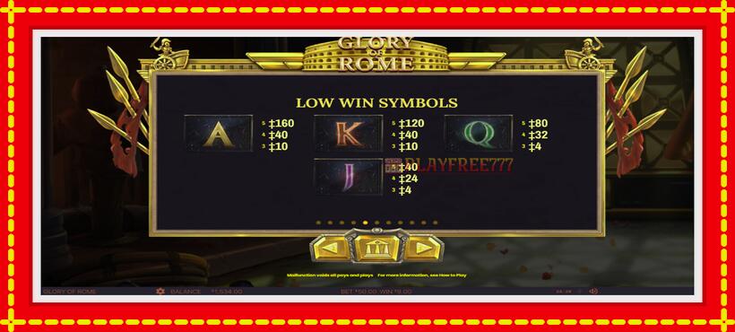 Slot machine Glory of Rome with access to free game online, picture 6