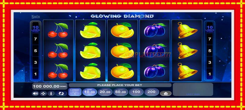 Slot machine Glowing Diamond with access to free game online, picture 1