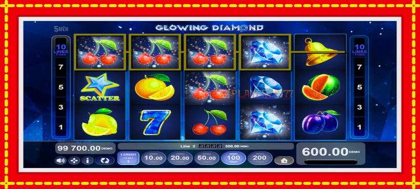 Slot machine Glowing Diamond with access to free game online, picture 3