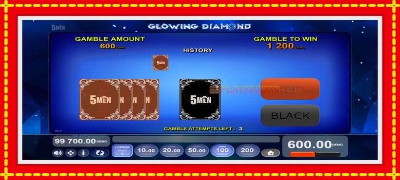 Slot machine Glowing Diamond with access to free game online, picture 4