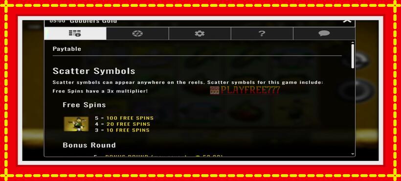 Slot machine Gobblers Gold with access to free game online, picture 3