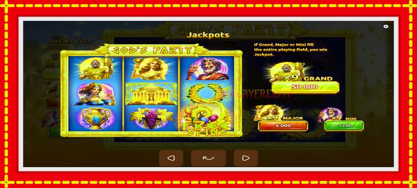 Slot machine Gods Party with access to free game online, picture 5