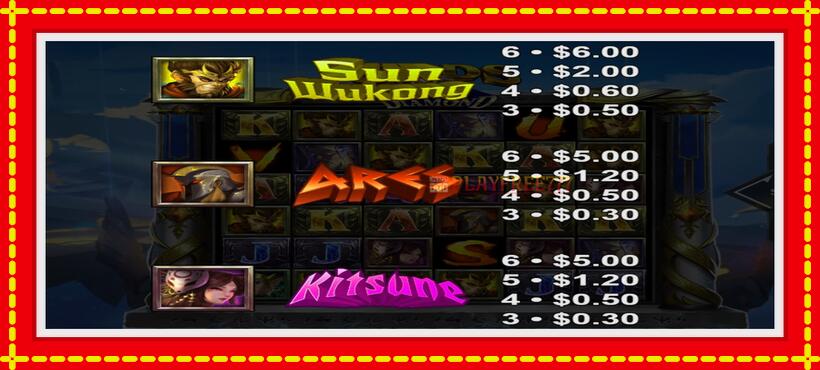 Slot machine Gods VS Diamond with access to free game online, picture 5