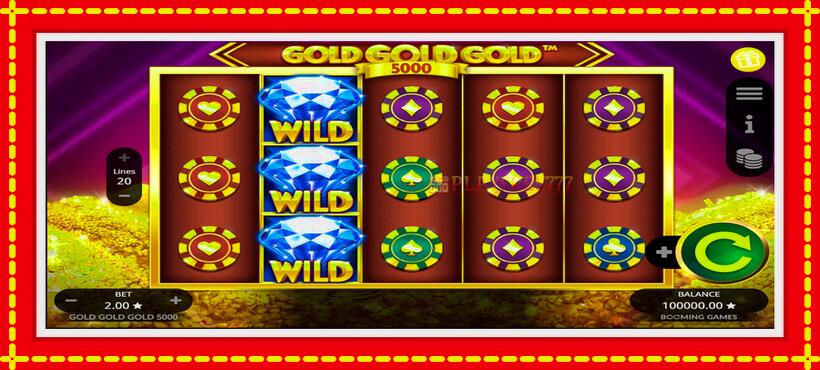 Slot machine Gold Gold Gold 5000 with access to free game online, picture 1