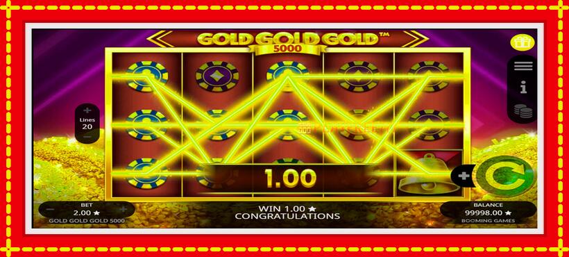 Slot machine Gold Gold Gold 5000 with access to free game online, picture 2