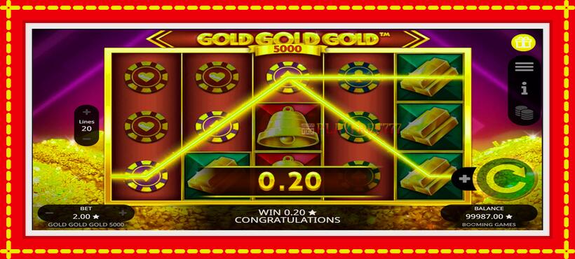 Slot machine Gold Gold Gold 5000 with access to free game online, picture 3