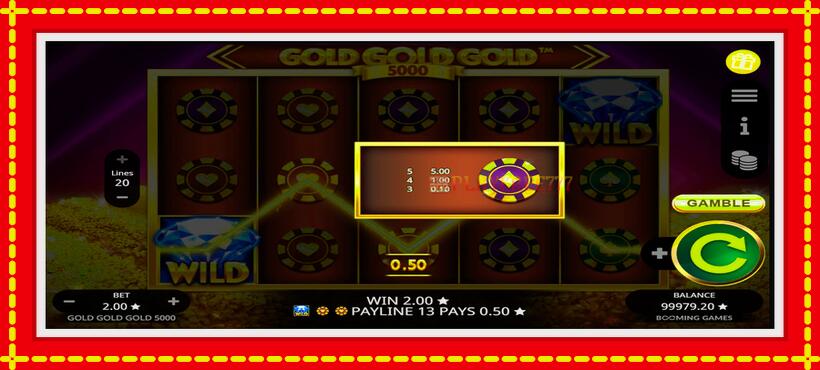 Slot machine Gold Gold Gold 5000 with access to free game online, picture 6