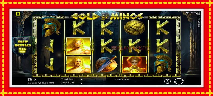 Slot machine Gold of Minos with access to free game online, picture 1