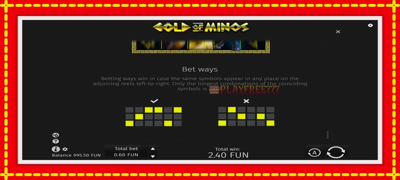 Slot machine Gold of Minos with access to free game online, picture 7