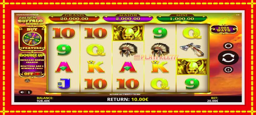 Slot machine Golden Buffalo Double Up with access to free game online, picture 3