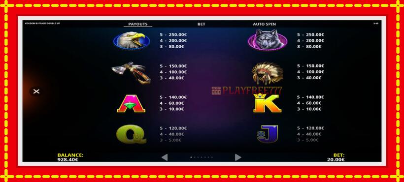 Slot machine Golden Buffalo Double Up with access to free game online, picture 5