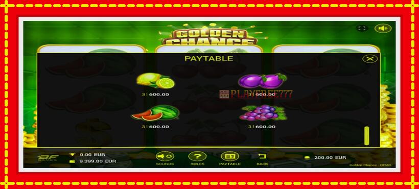 Slot machine Golden Chance with access to free game online, picture 4