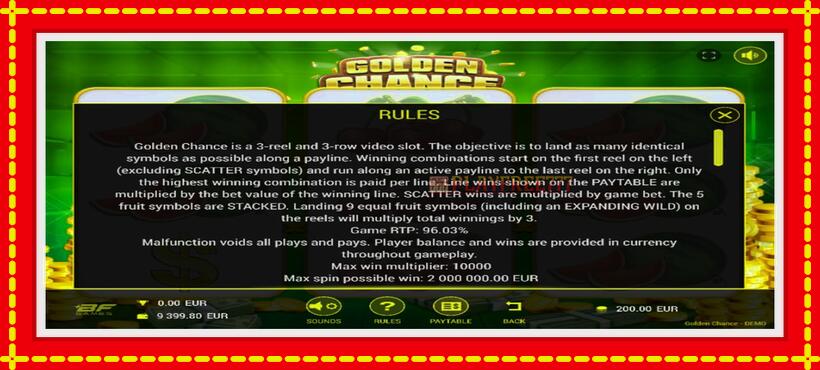 Slot machine Golden Chance with access to free game online, picture 5