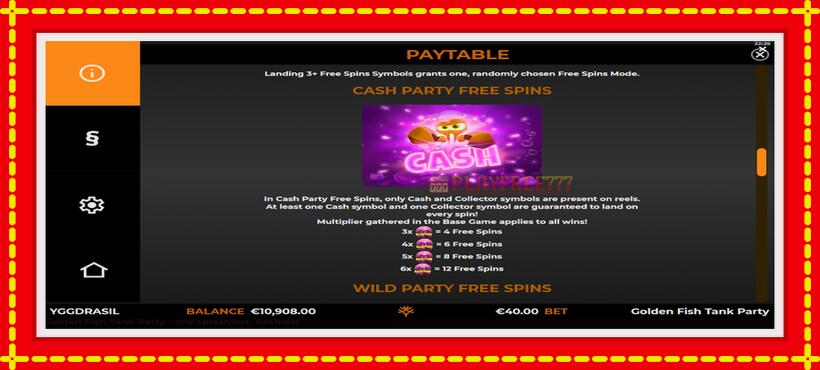 Slot machine Golden Fish Tank Party with access to free game online, picture 6