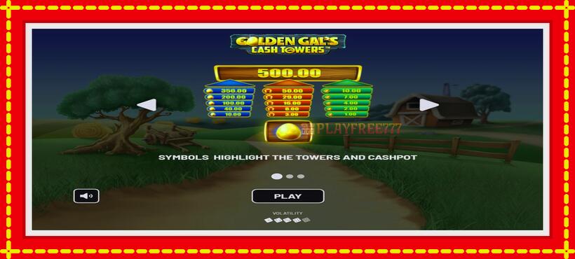 Slot machine Golden Gal’s Cash Tower with access to free game online, picture 1