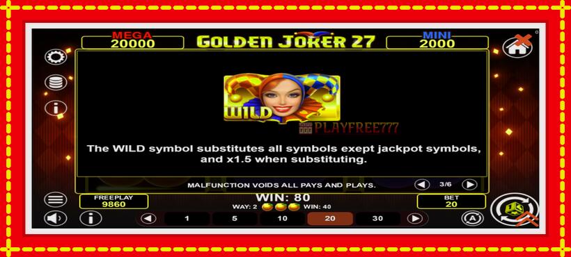 Slot machine Golden Joker 27 Hold & Win with access to free game online, picture 7