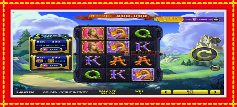 Slot machine Golden Knight Infinity with access to free game online, picture 1