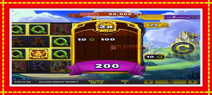 Slot machine Golden Knight Infinity with access to free game online, picture 2