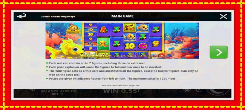 Slot machine Golden Ocean Megaways with access to free game online, picture 5