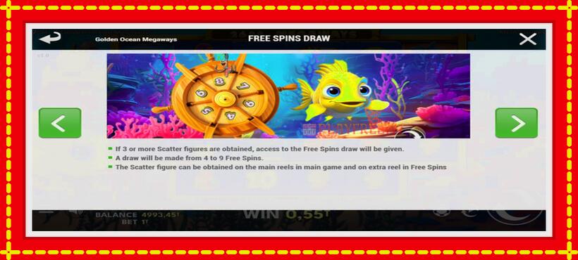 Slot machine Golden Ocean Megaways with access to free game online, picture 6