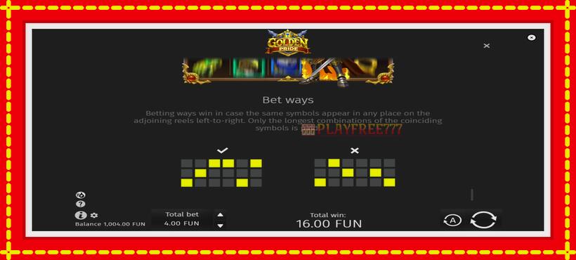 Slot machine Golden Pride with access to free game online, picture 7