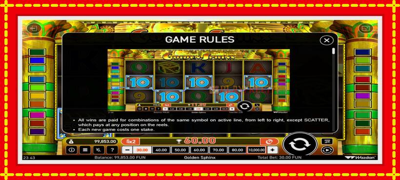 Slot machine Golden Sphinx with access to free game online, picture 7