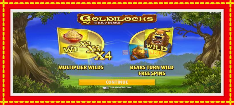 Slot machine Goldilocks and the Wild Bears with access to free game online, picture 1