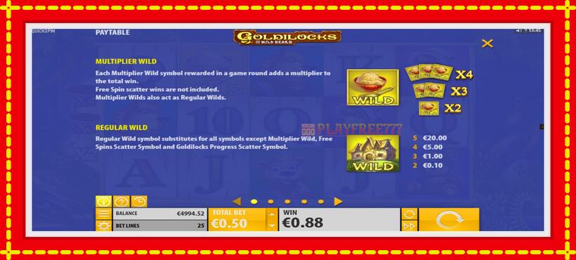 Slot machine Goldilocks and the Wild Bears with access to free game online, picture 4