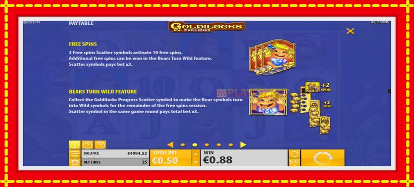 Slot machine Goldilocks and the Wild Bears with access to free game online, picture 5