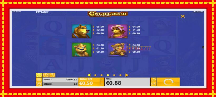 Slot machine Goldilocks and the Wild Bears with access to free game online, picture 6