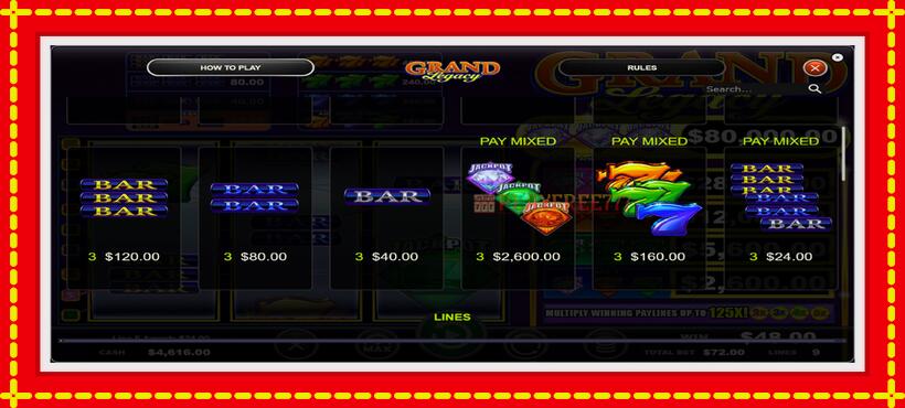 Slot machine Grand Legacy with access to free game online, picture 6