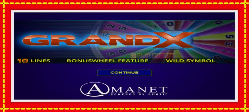 Slot machine GrandX with access to free game online, picture 1