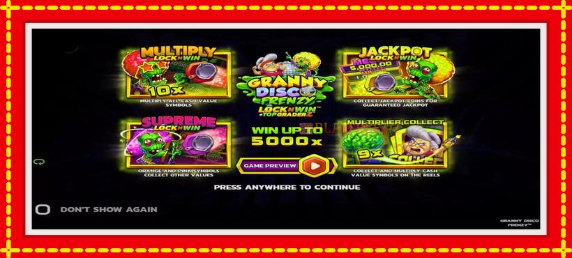 Slot machine Granny Disco Frenzy with access to free game online, picture 1