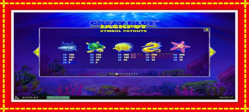 Slot machine Great Blue Jackpot with access to free game online, picture 5